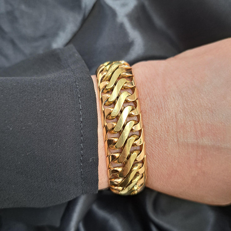 Antique Heavy Bi Colour 18ct Gold S Link Bracelet