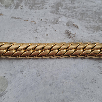 Antique Handcrafted Plaited Woven Double Strand 18ct Yellow Gold Bracelet