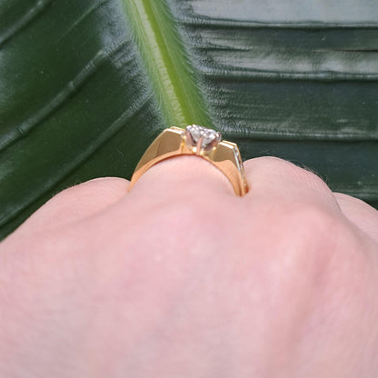 Vintage 0.65ct Diamond Solitaire Engagement Ring with Princess Diamond Shoulders