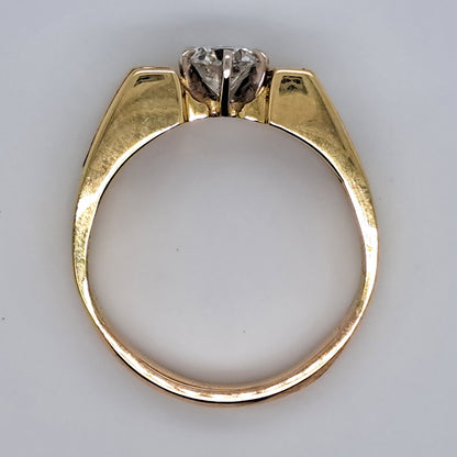 Vintage 0.65ct Diamond Solitaire Engagement Ring with Princess Diamond Shoulders