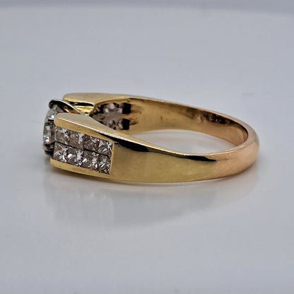 Vintage 0.65ct Diamond Solitaire Engagement Ring with Princess Diamond Shoulders