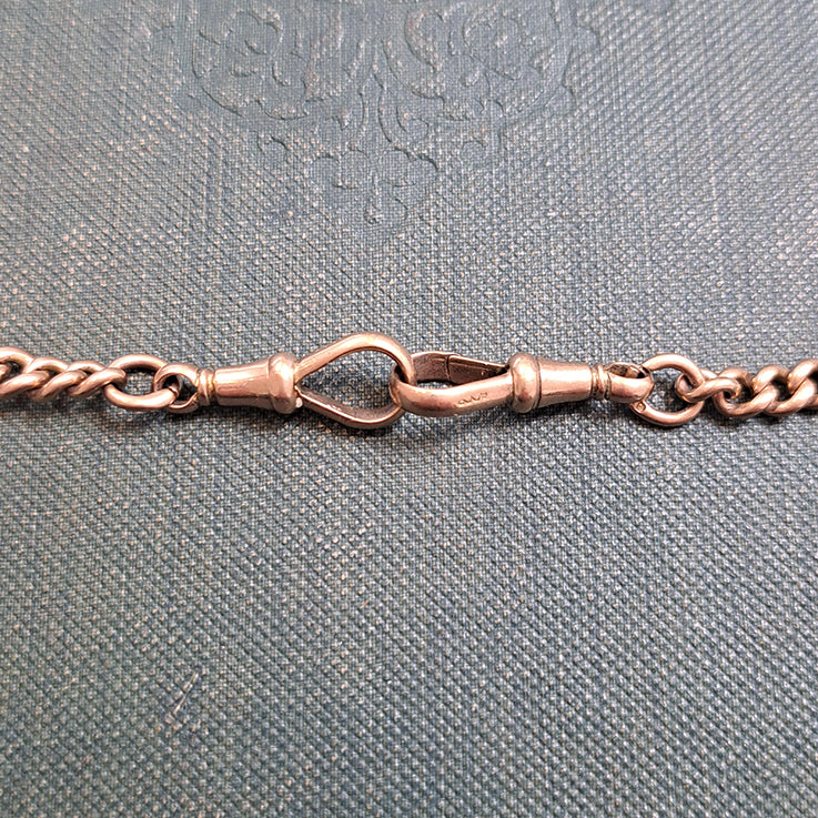 Edwardian Antique 9ct Rose Gold Albert Chain Necklace