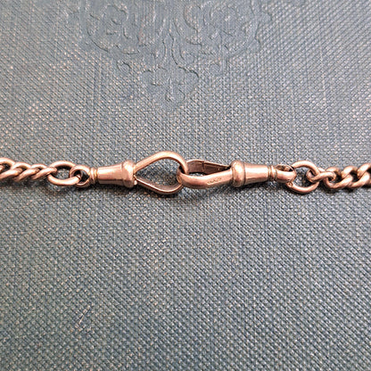 Edwardian Antique 9ct Rose Gold Albert Chain Necklace