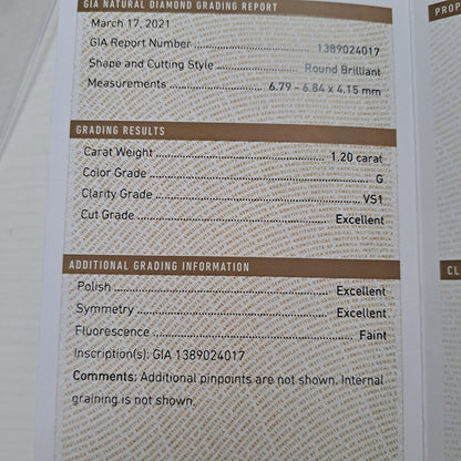 GIA Certified Boodles 1.20ct Diamond Solitaire Pendant in Platinum