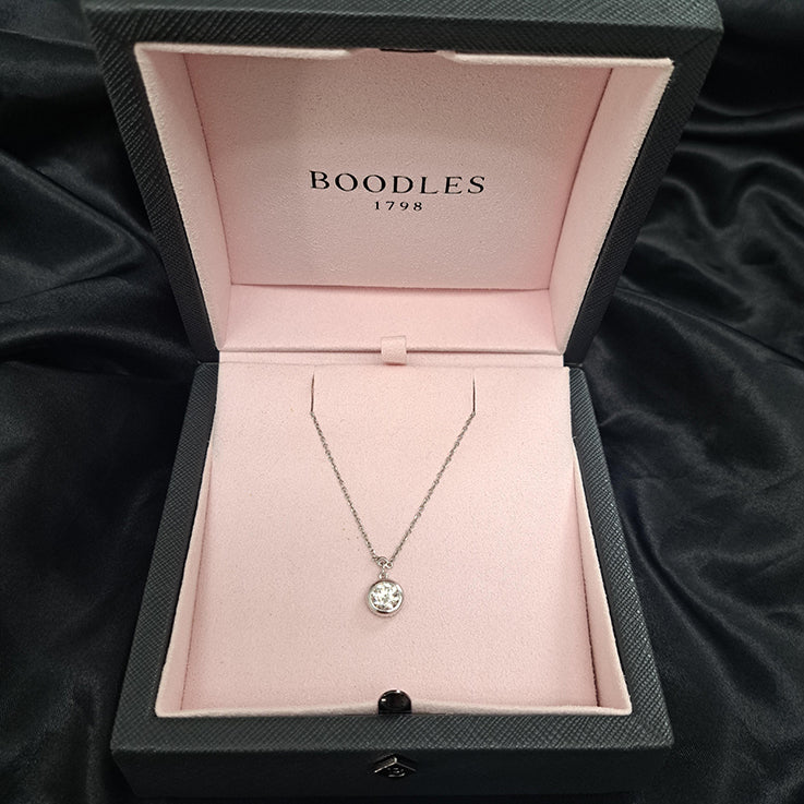 GIA Certified Boodles 1.20ct Diamond Solitaire Pendant in Platinum