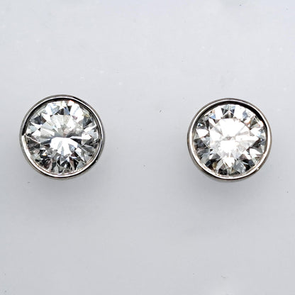 GIA Certified Boodles 2ct Diamond Solitaire Stud Earrings in Platinum