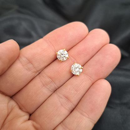 Boodles 2ct Diamond Solitaire Stud Earrings in 18ct Yellow Gold with GIA Certificates