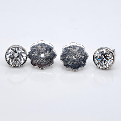 GIA Certified Boodles 2ct Diamond Solitaire Stud Earrings in Platinum