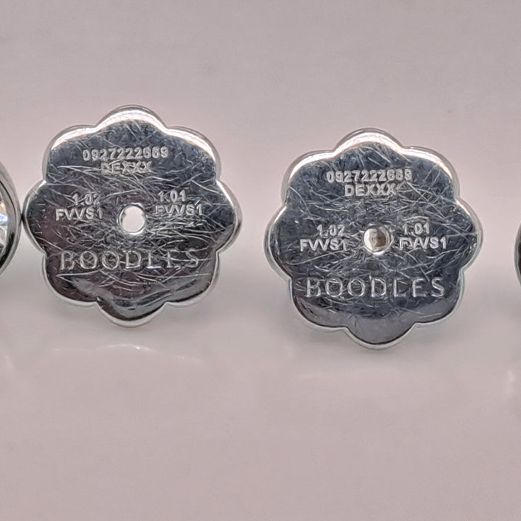 GIA Certified Boodles 2ct Diamond Solitaire Stud Earrings in Platinum