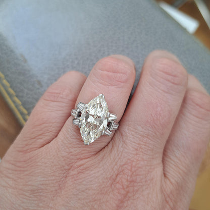 Vintage 5ct Marquise Diamond Ring