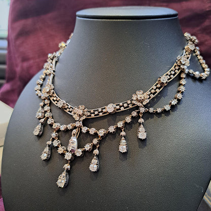 Antique German Belle Epoque 20cts Diamond Necklace By Royal Court Jewellers H Buckmann, Circa 1905