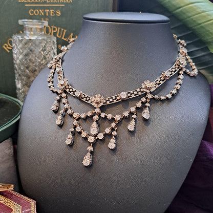 Antique German Belle Epoque 20cts Diamond Necklace By Royal Court Jewellers H Buckmann, Circa 1905