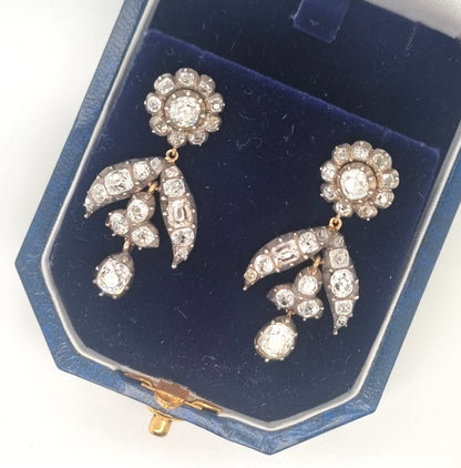 Antique Georgian Diamond Drop Earrings, Circa 1830