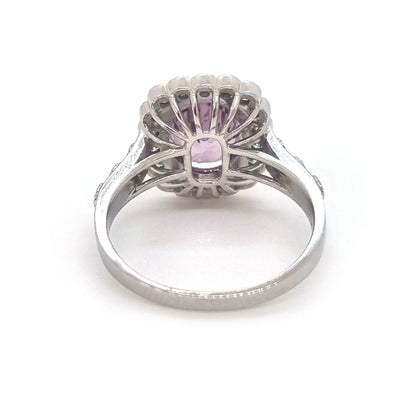 Spinel and diamond ring oval cut, pink