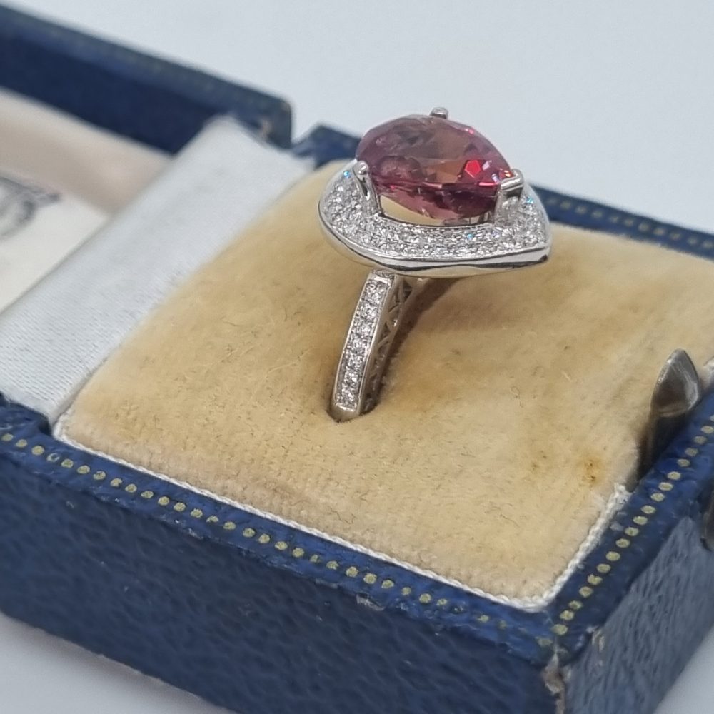 Padparadscha Sapphire and Diamond Ring, London