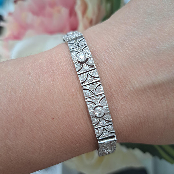 Art Deco Diamond Panel Bracelet