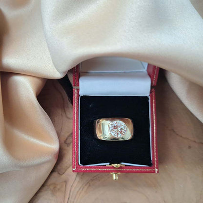 2.80ct Yellow Diamond Solitaire 18ct Yellow Gold Wide Band Ring