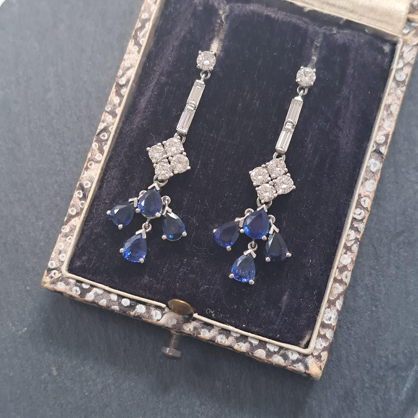 Sapphire and diamond earrings