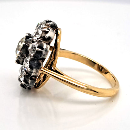 Antique 4.50ct Old Mine Cut Diamond Cluster Engagement Ring