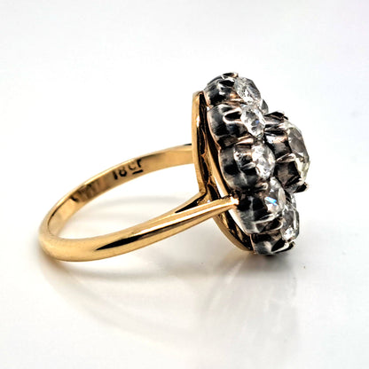 Antique 4.50ct Old Mine Cut Diamond Cluster Engagement Ring