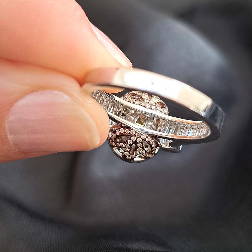 1.50ct Fancy Yellow Diamond Cluster Dress Ring