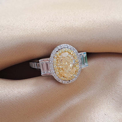 1.50ct Fancy Yellow Diamond Cluster Dress Ring
