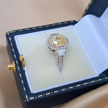 1.50ct Fancy Yellow Diamond Cluster Dress Ring