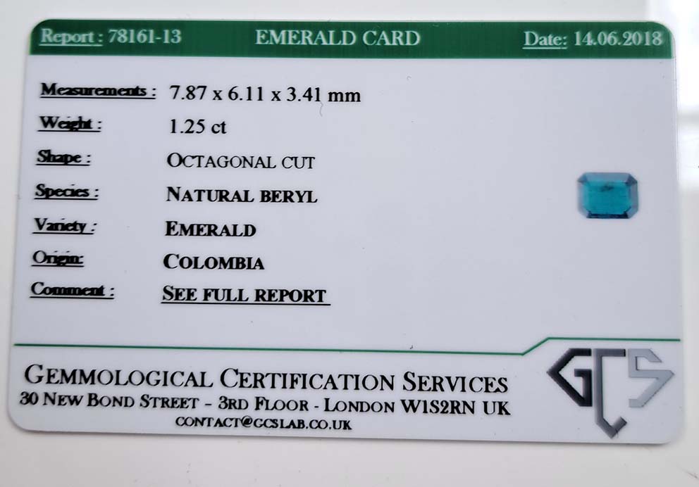 Certified Colombian Emerald and Old Cut Diamond Trilogy Ring