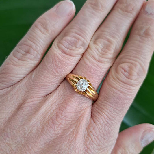 Antique 1.10ct Old Cut Diamond Solitaire Ring