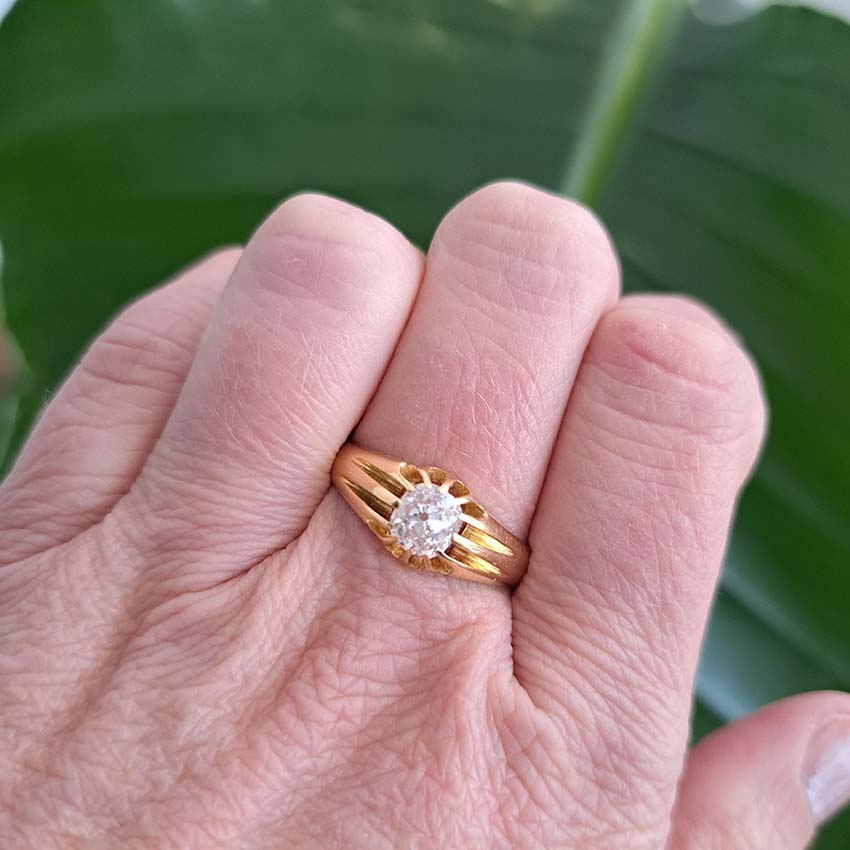 Antique 1.10ct Old Cut Diamond Solitaire Ring