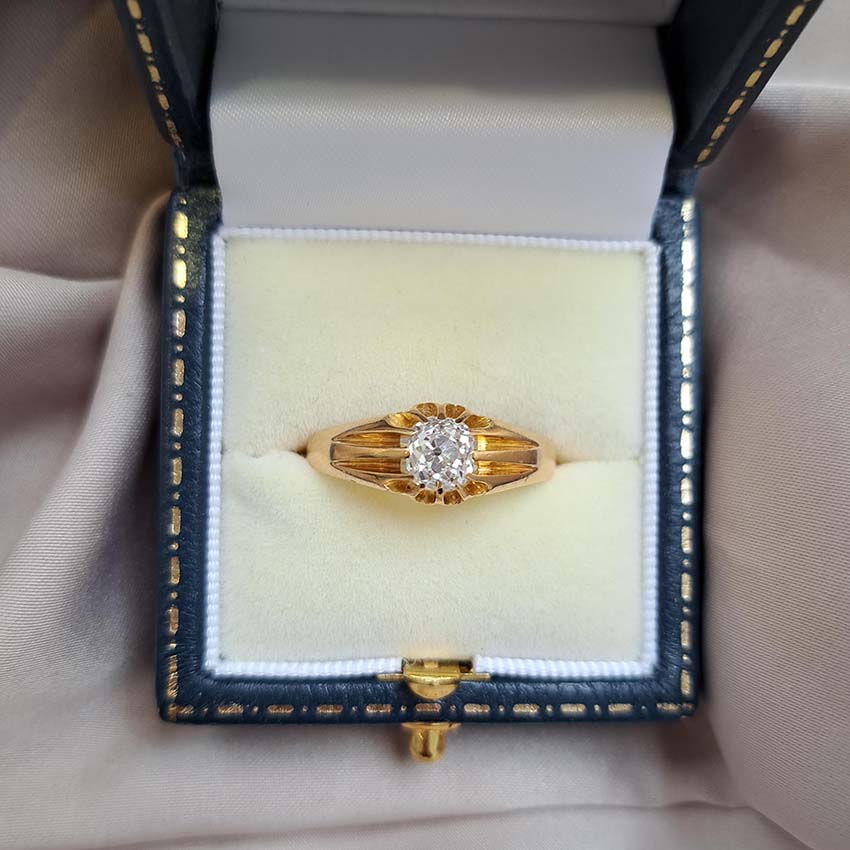 Antique 1.10ct Old Cut Diamond Solitaire Ring