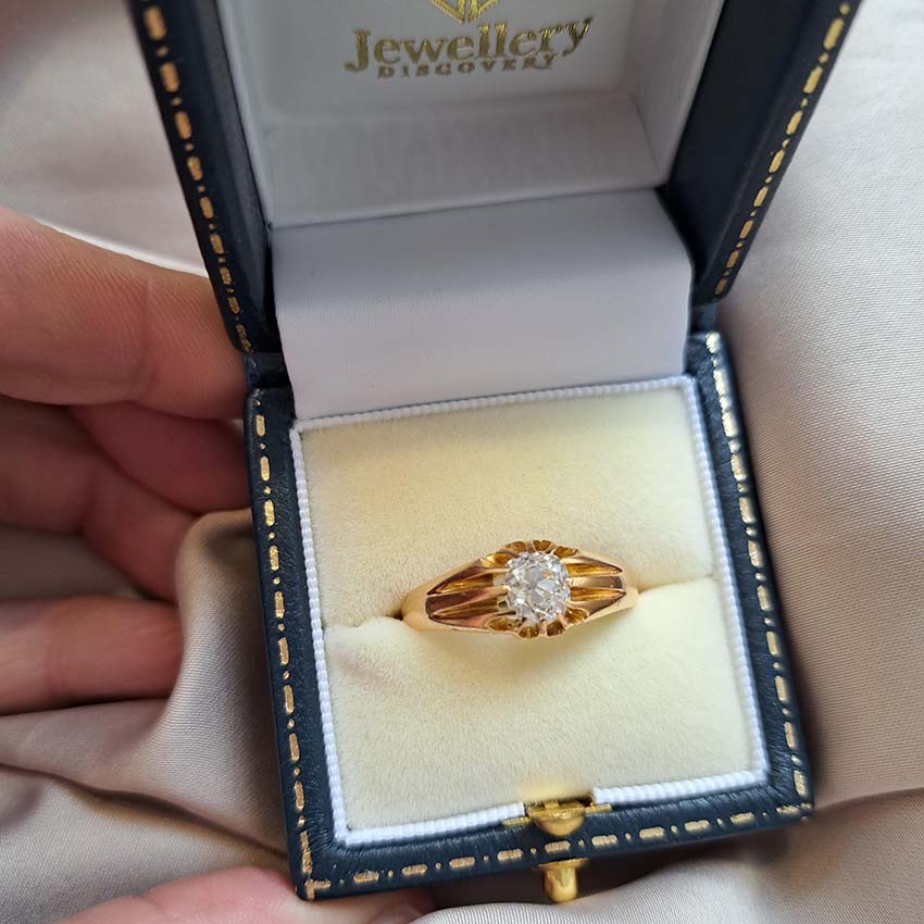 Antique 1.10ct Old Cut Diamond Solitaire Ring