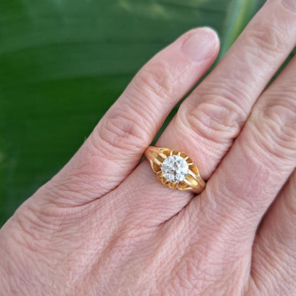 Antique 1.06ct Diamond Solitaire Ring in Yellow Gold