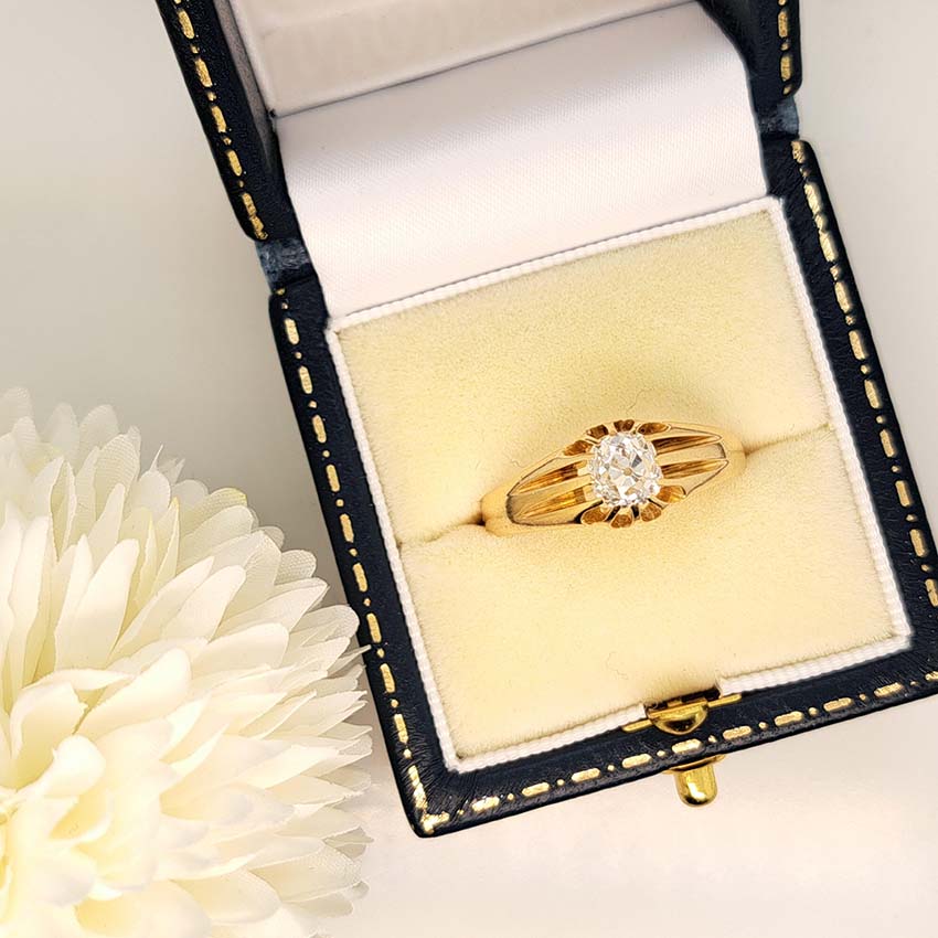 Antique 1.10ct Old Cut Diamond Solitaire Ring