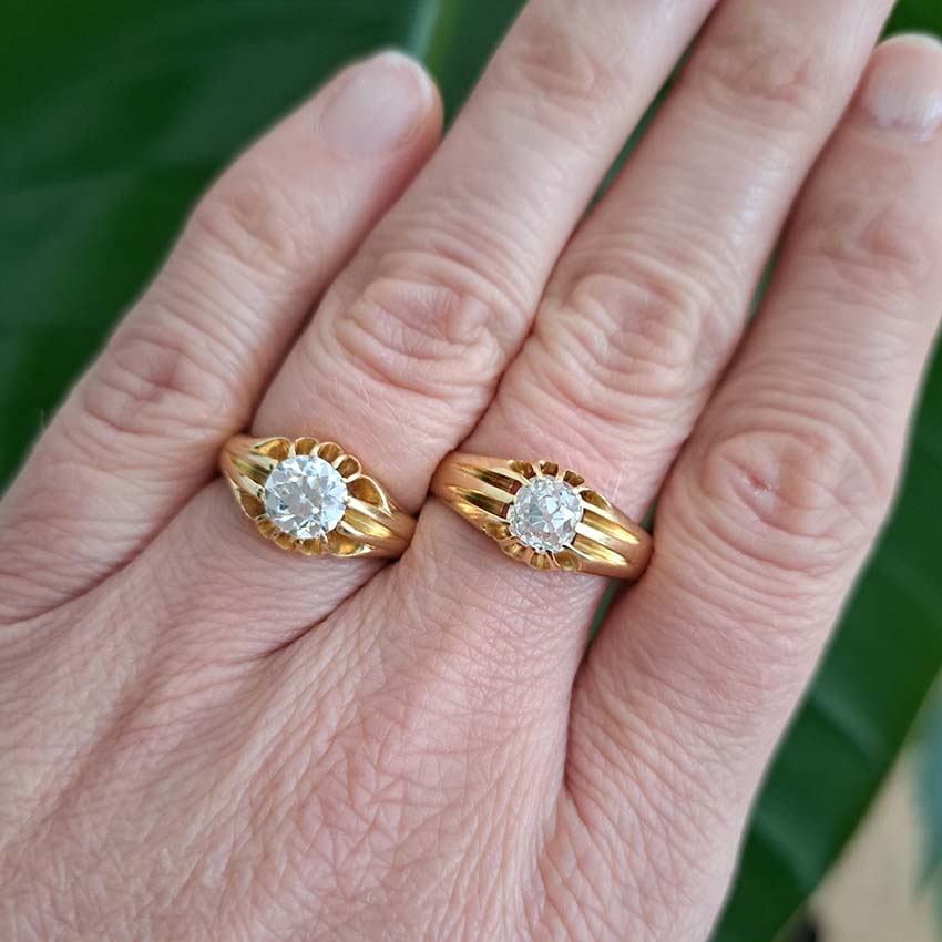 Antique 1.10ct Old Cut Diamond Solitaire Ring