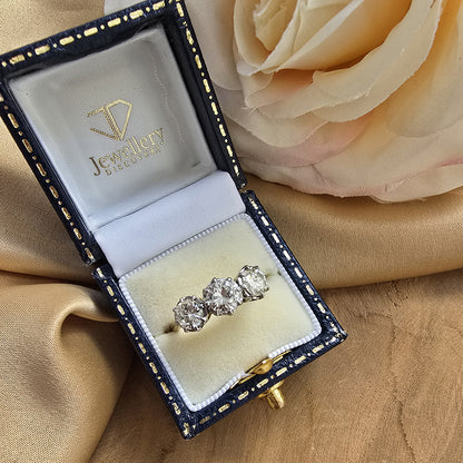 Vintage Diamond Three Stone Engagement Ring, 2 carat total