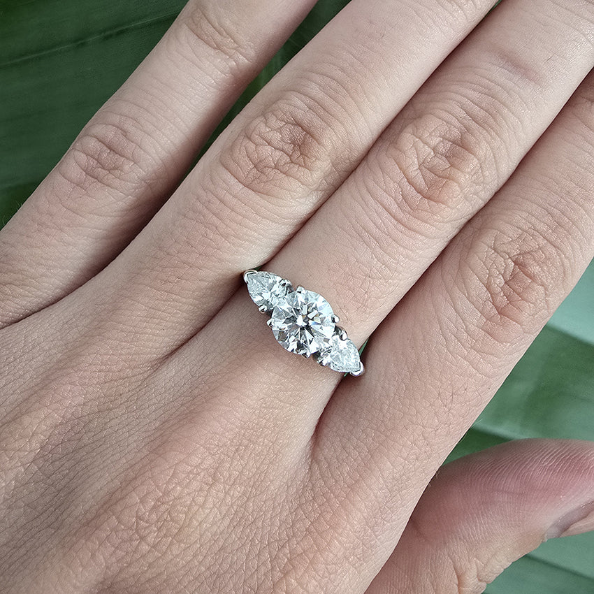 GIA Certified 1.01ct Diamond Three Stone Engagement Ring