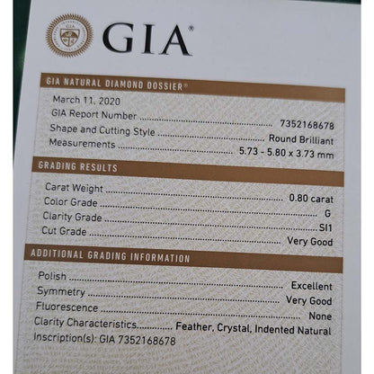 GIA Certified 2ct Diamond Three Stone Ring in Platinum, central diamond 0.80ct G colour SI1 clarity