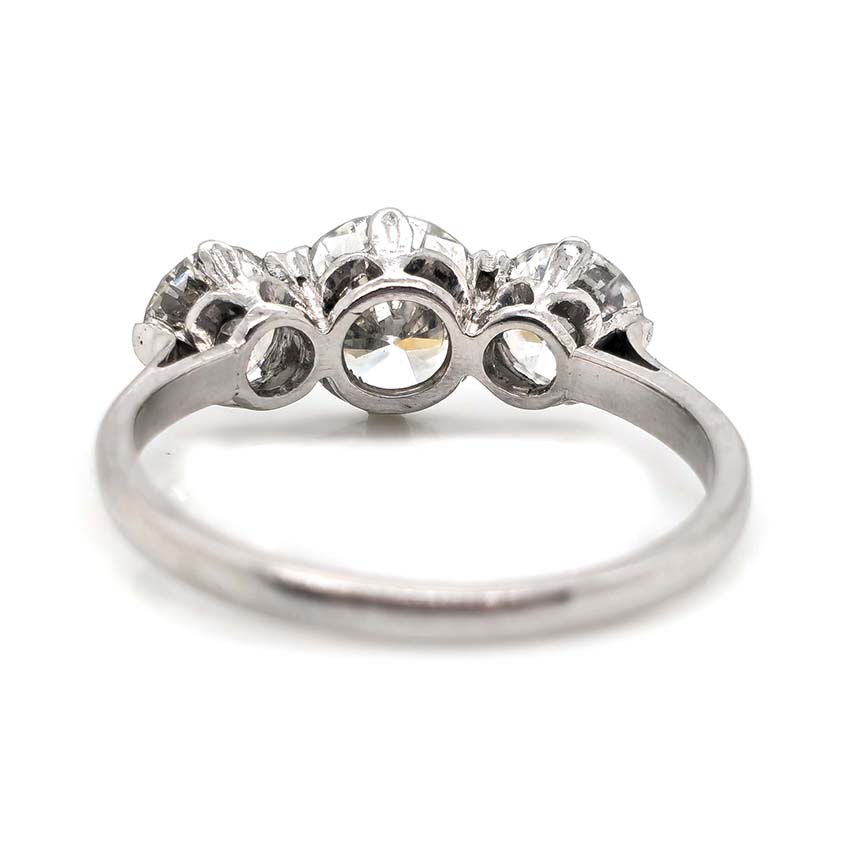 Diamond Three Stone Engagement Ring in Platinum, 2.35 carats
