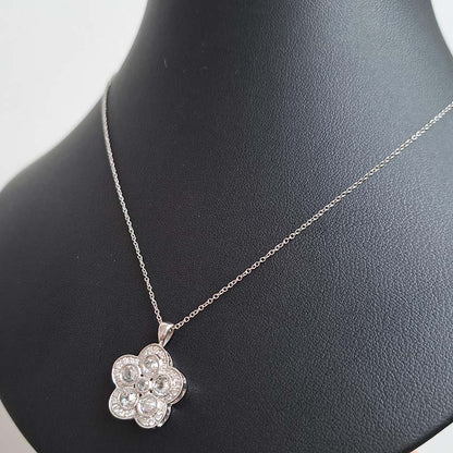 Diamond Floral Cluster Pendant Necklace, 1 carat total