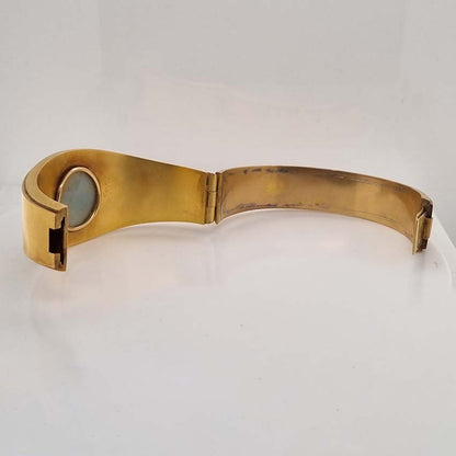 Antique Opal and Diamond Cluster Gold Bangle Bracelet, mid 19th century Victorian Swedish antique 18ct yellow gold bangle bracelet with opal and diamond cluster in original antique fitted box