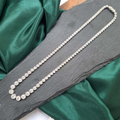 Graduated Diamond Collar Line Necklace, 12.84 carat total