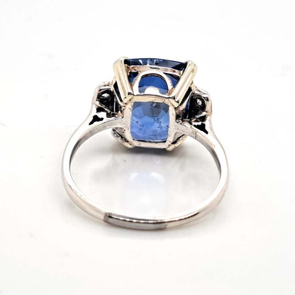 Side view art deco sapphire ring