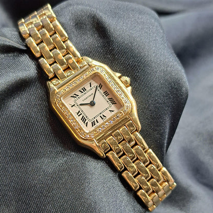 Cartier Panthere 866919 Ladies 18ct Yellow Gold Watch with Factory Diamonds