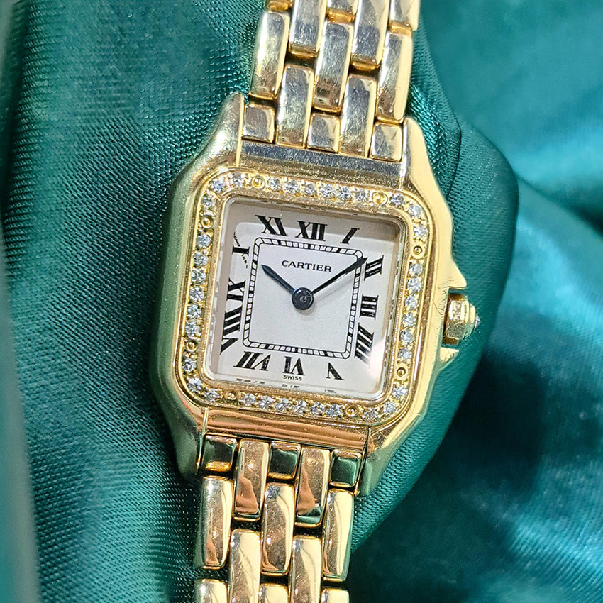 Cartier Panthere 866919 Ladies 18ct Yellow Gold Watch with Factory Diamonds