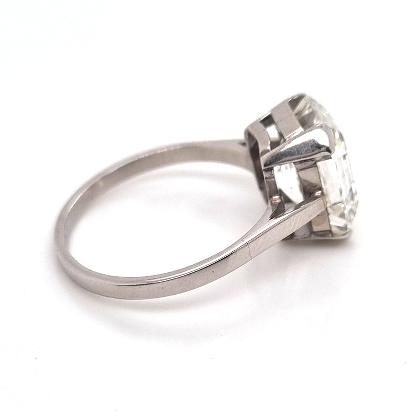GIA Certified 4.63ct Square Emerald Cut Diamond Solitaire Engagement Ring in Platinum Accompanied with a GIA certificate 4.63 carats I colour VS1 clarity