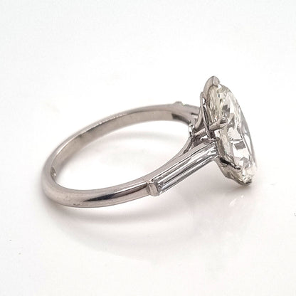 2ct Marquise Cut Diamond Solitaire Engagement Ring in Platinum, single stone 2.15ct marquise-cut diamond with I J colour and SI1 clarity