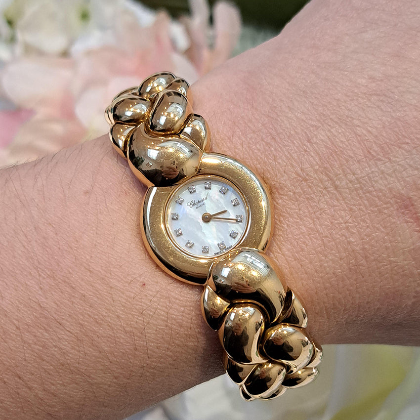 Chopard Casmir Ladies Mother of Pearl, Diamond, 18ct Yellow Gold Watch