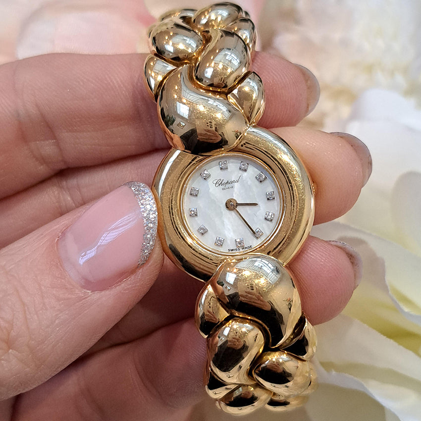 Chopard Casmir Ladies Mother of Pearl, Diamond, 18ct Yellow Gold Watch