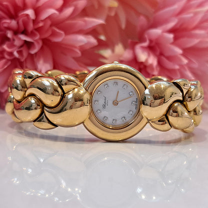 Chopard Casmir Ladies Mother of Pearl, Diamond, 18ct Yellow Gold Watch